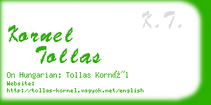 kornel tollas business card